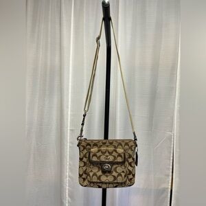 COACH Signature Khaki/Brown Crossbody purse
